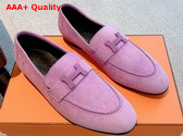 Hermes Paris Loafer in Lilac Suede Goatskin Replica
