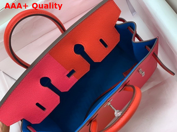 Hermes Patchwork Birkin 25 Epsom Leather Red and Pink Replica