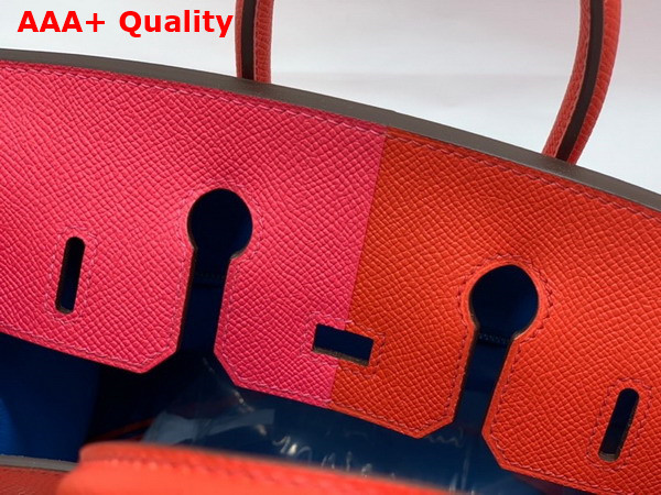 Hermes Patchwork Birkin 25 Epsom Leather Red and Pink Replica