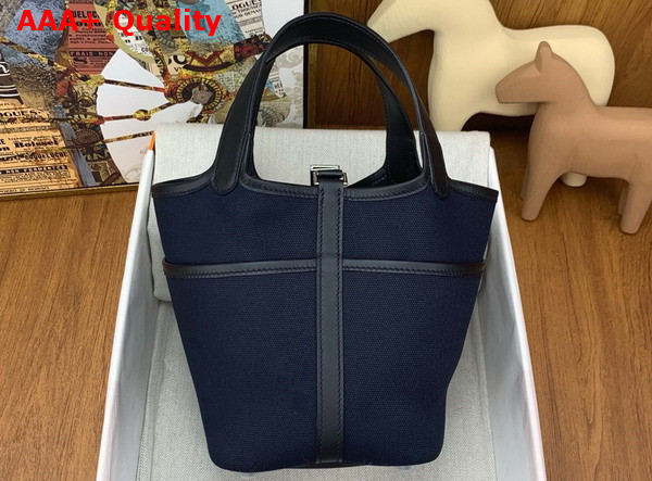 Hermes Picotin Cargo 18 Bag in Black Canvas and Calfskin Replica