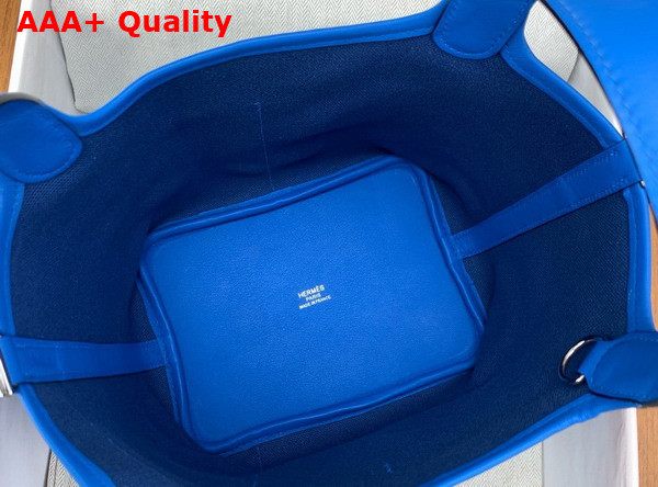 Hermes Picotin Cargo 18 Bag in Blue Canvas and Calfskin Replica
