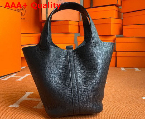 Hermes Picotin Lock 18 Bag in Black Taurillon Clemence Leather Replica
