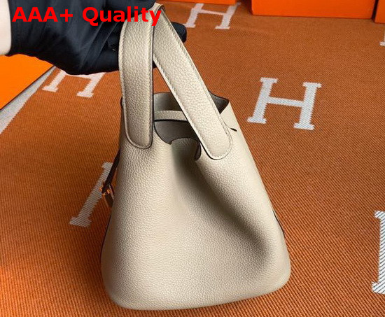 Hermes Picotin Lock 18 Bag in Light Gray Taurillon Clemence Leather Replica