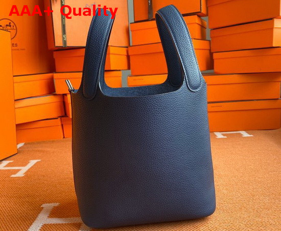 Hermes Picotin Lock 18 Bag in Navy Taurillon Clemence Leather Replica