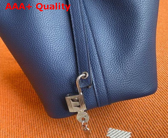 Hermes Picotin Lock 18 Bag in Navy Taurillon Clemence Leather Replica