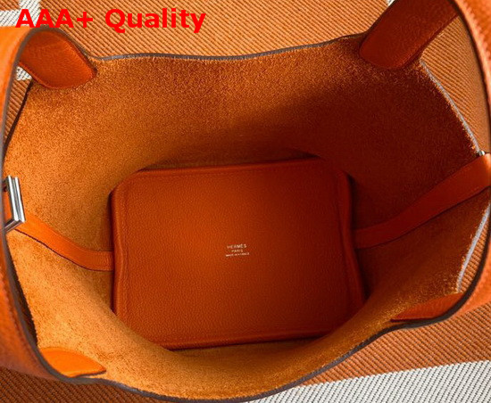 Hermes Picotin Lock 18 Bag in Orange Taurillon Clemence Leather Replica