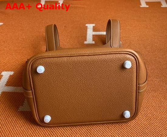 Hermes Picotin Lock 18 Bag in Tan Taurillon Clemence Leather Replica