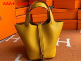 Hermes Picotin Lock 18 Bag in Yellow Taurillon Clemence Leather Replica