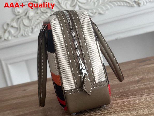 Hermes Plume 28 Multicolor Horse Print Canvas and Swift Calfskin Replica