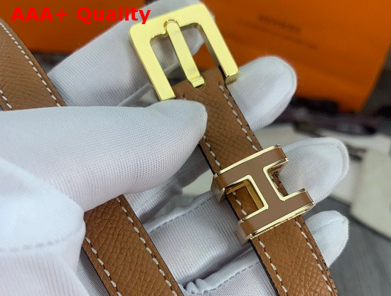 Hermes Pop H 15 Belt Gold Epsom Calfskin Replica