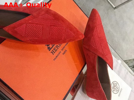 Hermes Rex Mule in Orange Solaire Suede Goatskin Replica