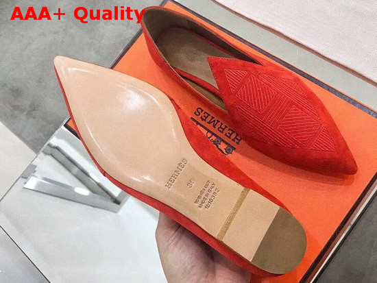 Hermes Rex Mule in Orange Solaire Suede Goatskin Replica