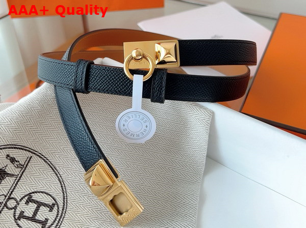 Hermes Rivale 18 Belt in Black Epsom Calfskin Replica