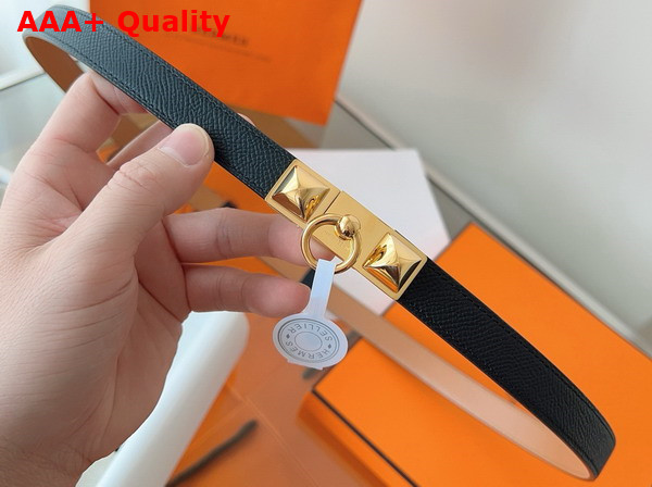 Hermes Rivale 18 Belt in Black Epsom Calfskin Replica