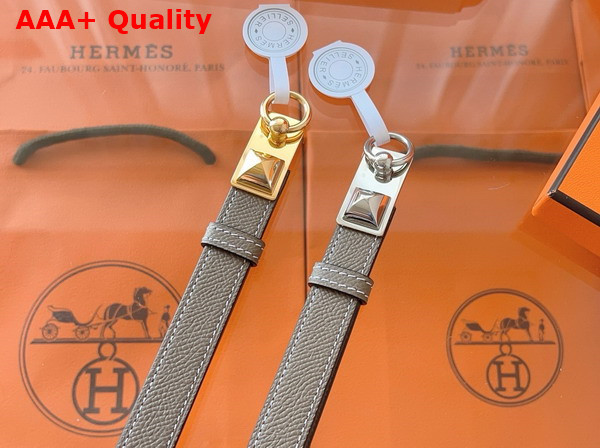 Hermes Rivale 18 Belt in Elephant Grey Epsom Calfskin Replica