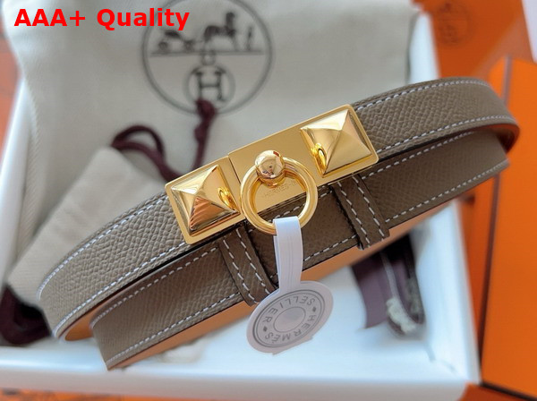 Hermes Rivale 18 Belt in Elephant Grey Epsom Calfskin Replica