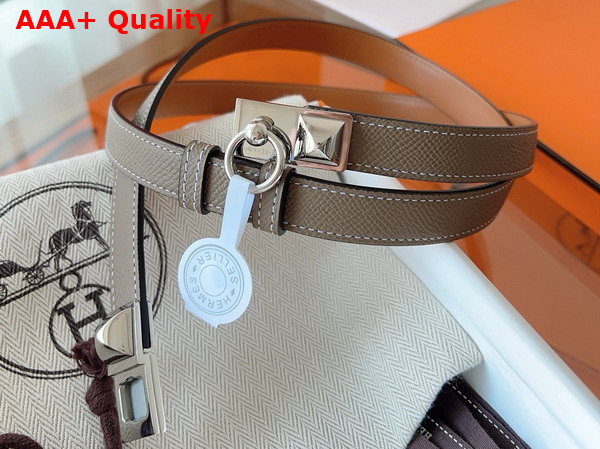 Hermes Rivale 18 Belt in Elephant Grey Epsom Calfskin Replica