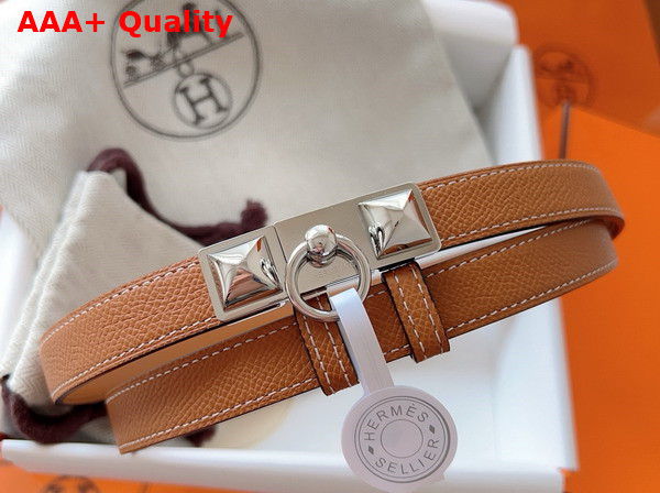Hermes Rivale 18 Belt in Gold Epsom Calfskin Replica