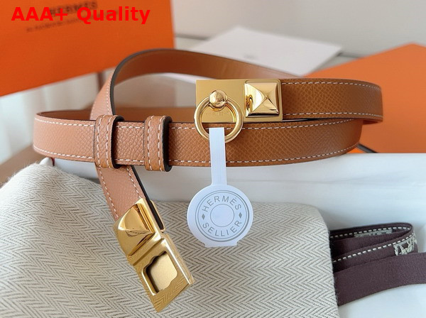 Hermes Rivale 18 Belt in Gold Epsom Calfskin Replica