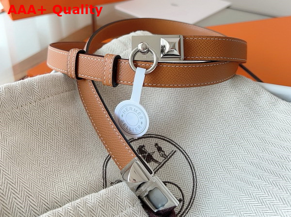 Hermes Rivale 18 Belt in Gold Epsom Calfskin Replica