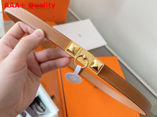 Hermes Rivale 18 Belt in Gold Epsom Calfskin Replica