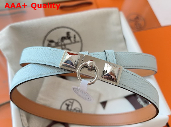 Hermes Rivale 18 Belt in Light Blue Epsom Calfskin Replica