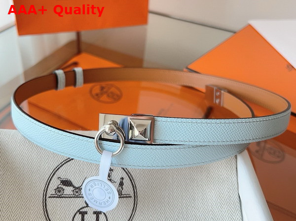 Hermes Rivale 18 Belt in Light Blue Epsom Calfskin Replica