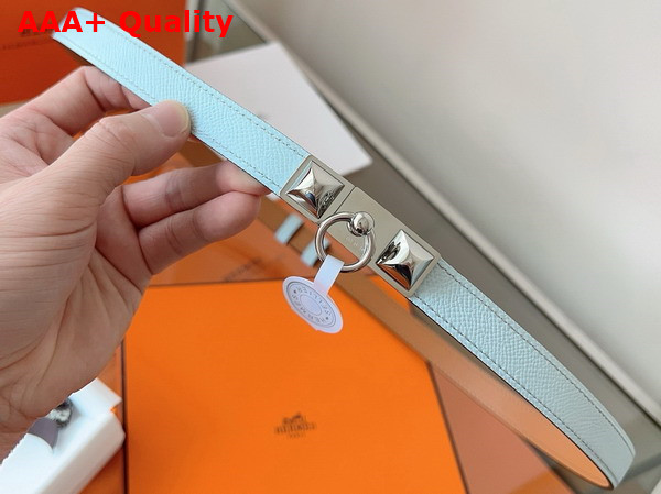 Hermes Rivale 18 Belt in Light Blue Epsom Calfskin Replica