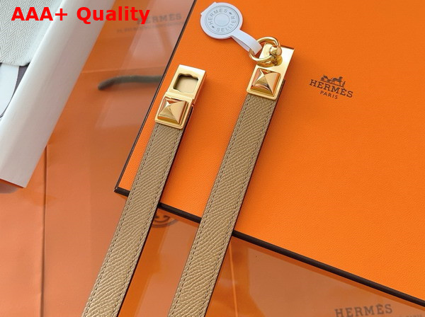 Hermes Rivale 18 Belt in Oat Milk Epsom Calfskin Replica