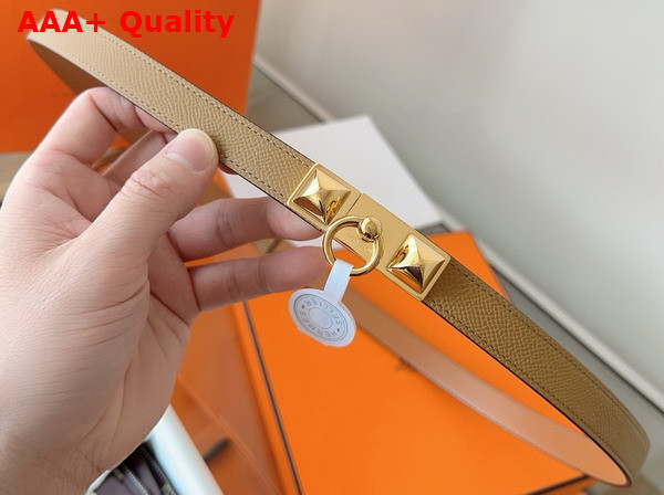 Hermes Rivale 18 Belt in Oat Milk Epsom Calfskin Replica