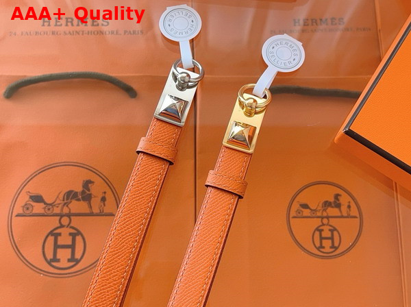 Hermes Rivale 18 Belt in Orange Epsom Calfskin Replica