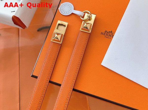 Hermes Rivale 18 Belt in Orange Epsom Calfskin Replica