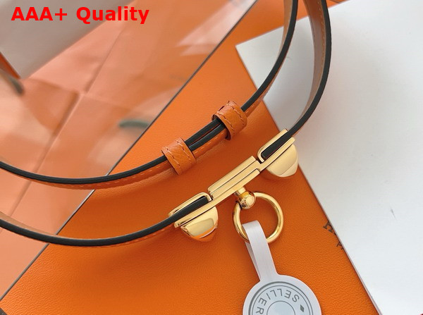 Hermes Rivale 18 Belt in Orange Epsom Calfskin Replica
