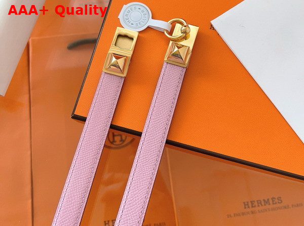 Hermes Rivale 18 Belt in Pink Epsom Calfskin Replica