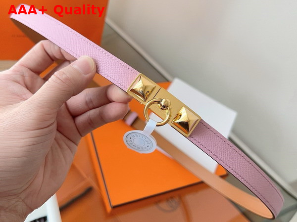 Hermes Rivale 18 Belt in Pink Epsom Calfskin Replica