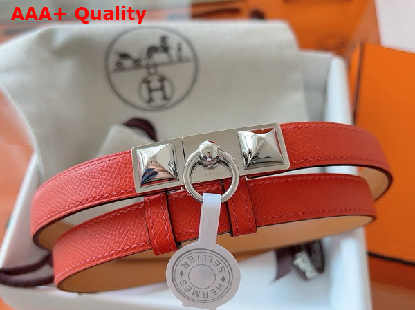 Hermes Rivale 18 Belt in Red Epsom Calfskin Replica