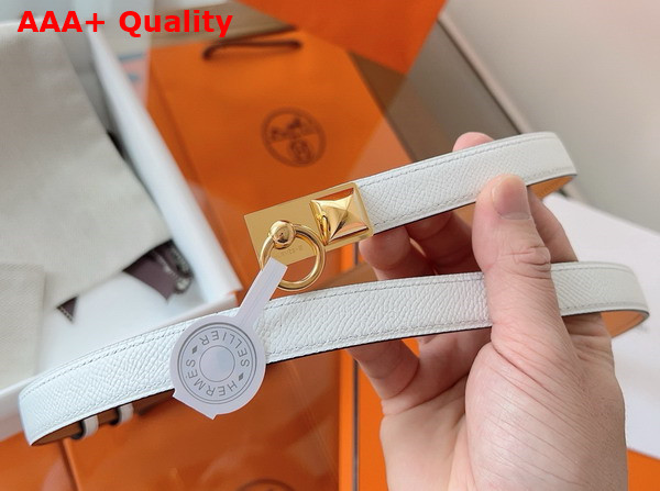 Hermes Rivale 18 Belt in White Epsom Calfskin Replica