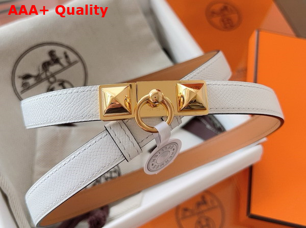 Hermes Rivale 18 Belt in White Epsom Calfskin Replica