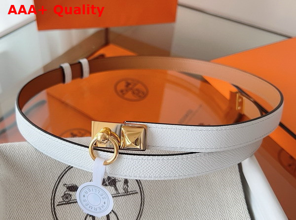 Hermes Rivale 18 Belt in White Epsom Calfskin Replica