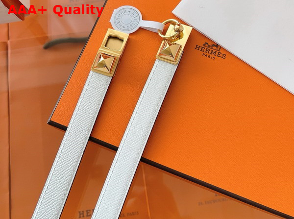 Hermes Rivale 18 Belt in White Epsom Calfskin Replica