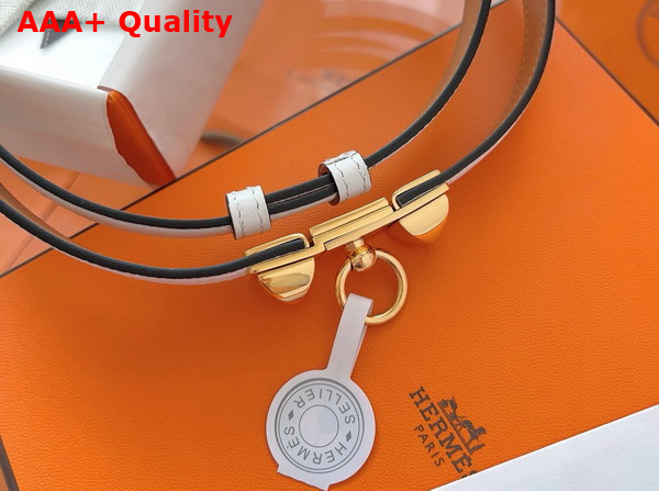 Hermes Rivale 18 Belt in White Epsom Calfskin Replica