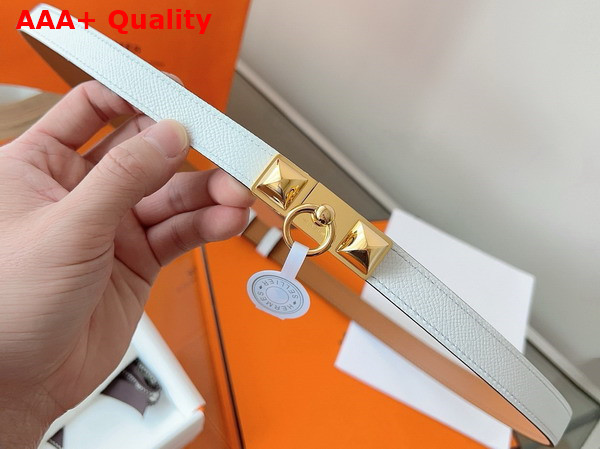 Hermes Rivale 18 Belt in White Epsom Calfskin Replica