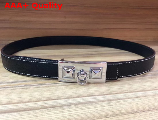 Hermes Rivale Belt in Black Epsom Calfskin Leather Replica