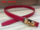 Hermes Rivale Belt in Red Epsom Calfskin Leather Replica