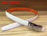 Hermes Rivale Belt in White Epsom Calfskin Leather Replica