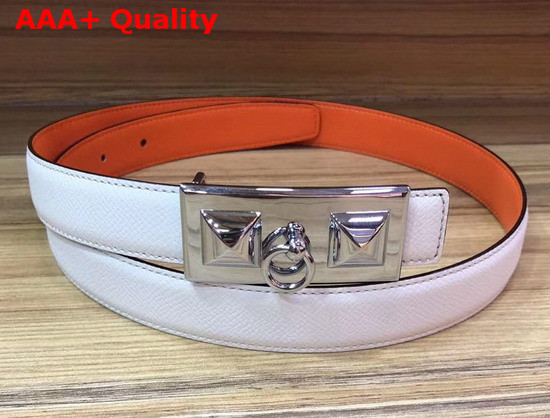 Hermes Rivale Belt in White Epsom Calfskin Leather Replica