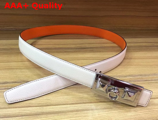 Hermes Rivale Belt in White Epsom Calfskin Leather Replica