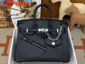 Hermes Rock Birkin 25 in Black Swift Calfskin Replica
