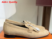 Hermes Royal Loafer in Beige Sable Suede Goatskin Replica