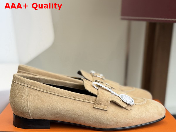 Hermes Royal Loafer in Beige Sable Suede Goatskin Replica